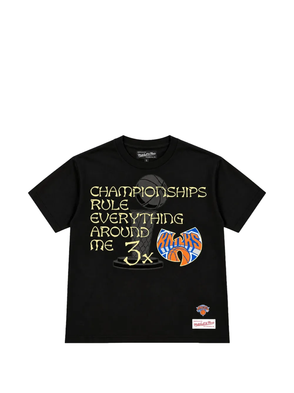 Mitchell & Ness x New York Knicks Wu-Tang Black T-shirt Zwart