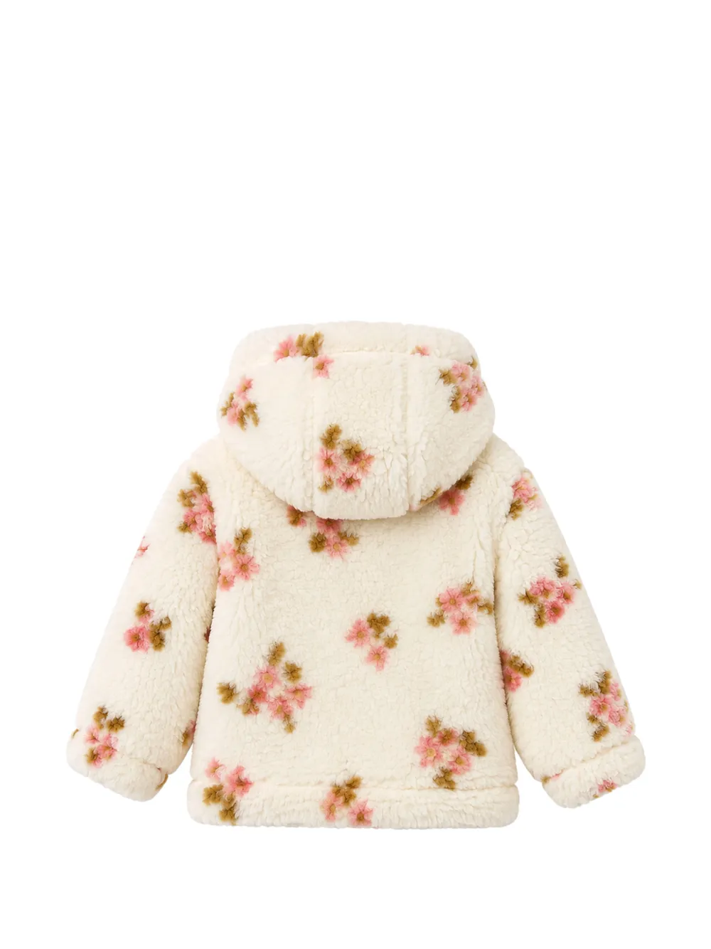 Il Gufo floral-print hooded jacket Wit