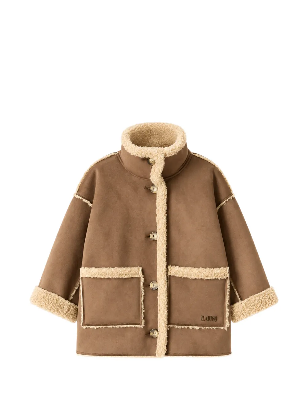 Il Gufo faux-shearling-trim coat Bruin