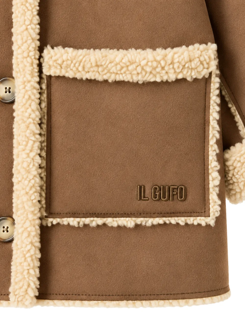 Il Gufo faux-shearling-trim coat Bruin
