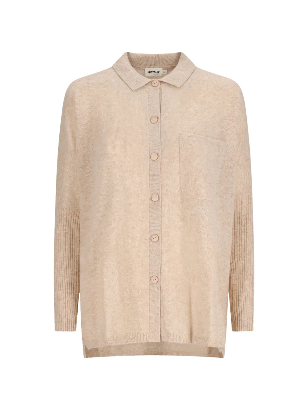 NOTSHY Andrea button-down cashmere shirt Beige