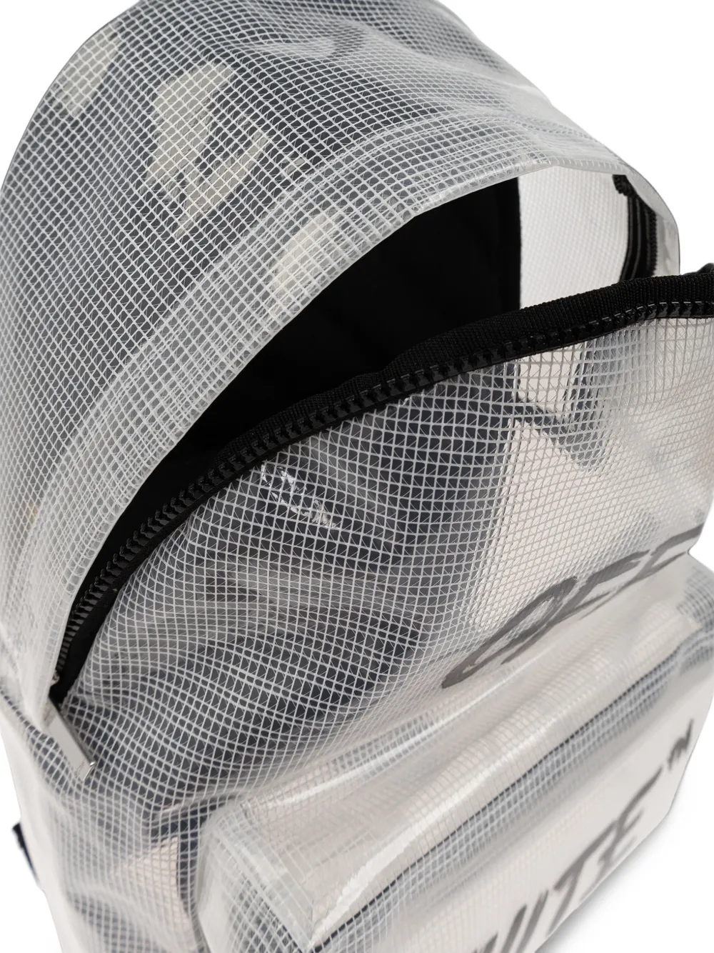 Off-White Kids logo-print grid-pattern backpack Wit