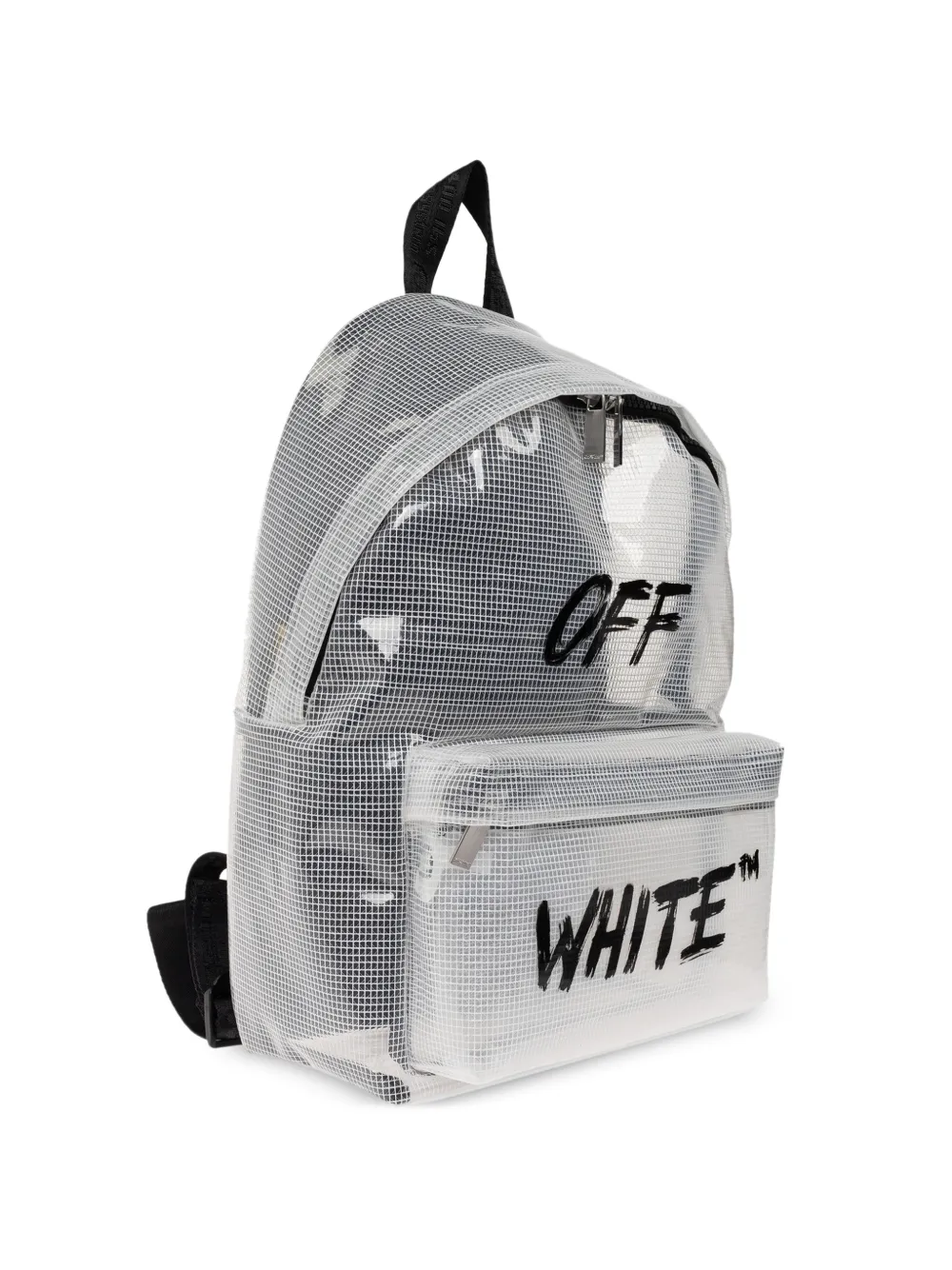 Off-White Kids logo-print grid-pattern backpack Wit