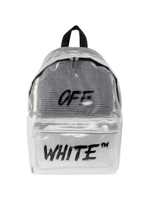 Off-White Kids logo-print grid-pattern backpack