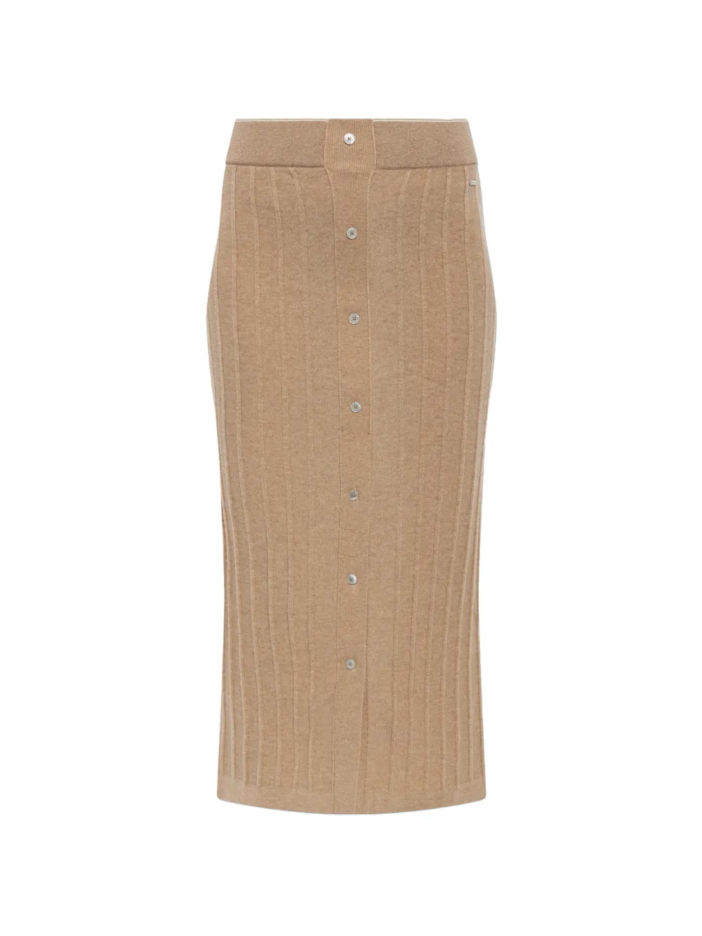 Paul & Shark ribbed-knit button-down skirt - Marrone