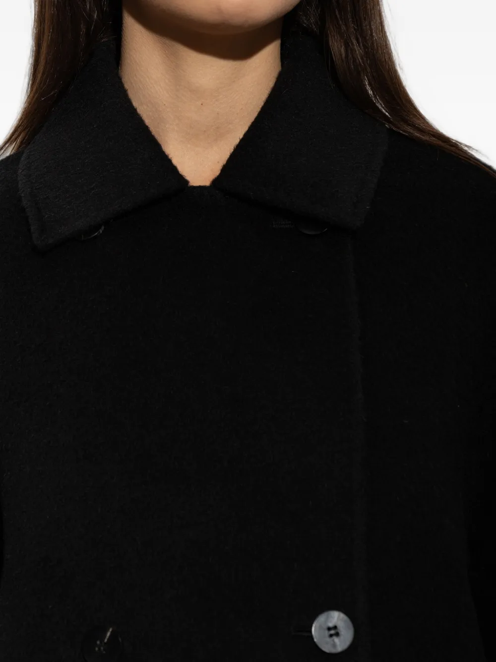 Lisa Yang double-breasted coat Zwart