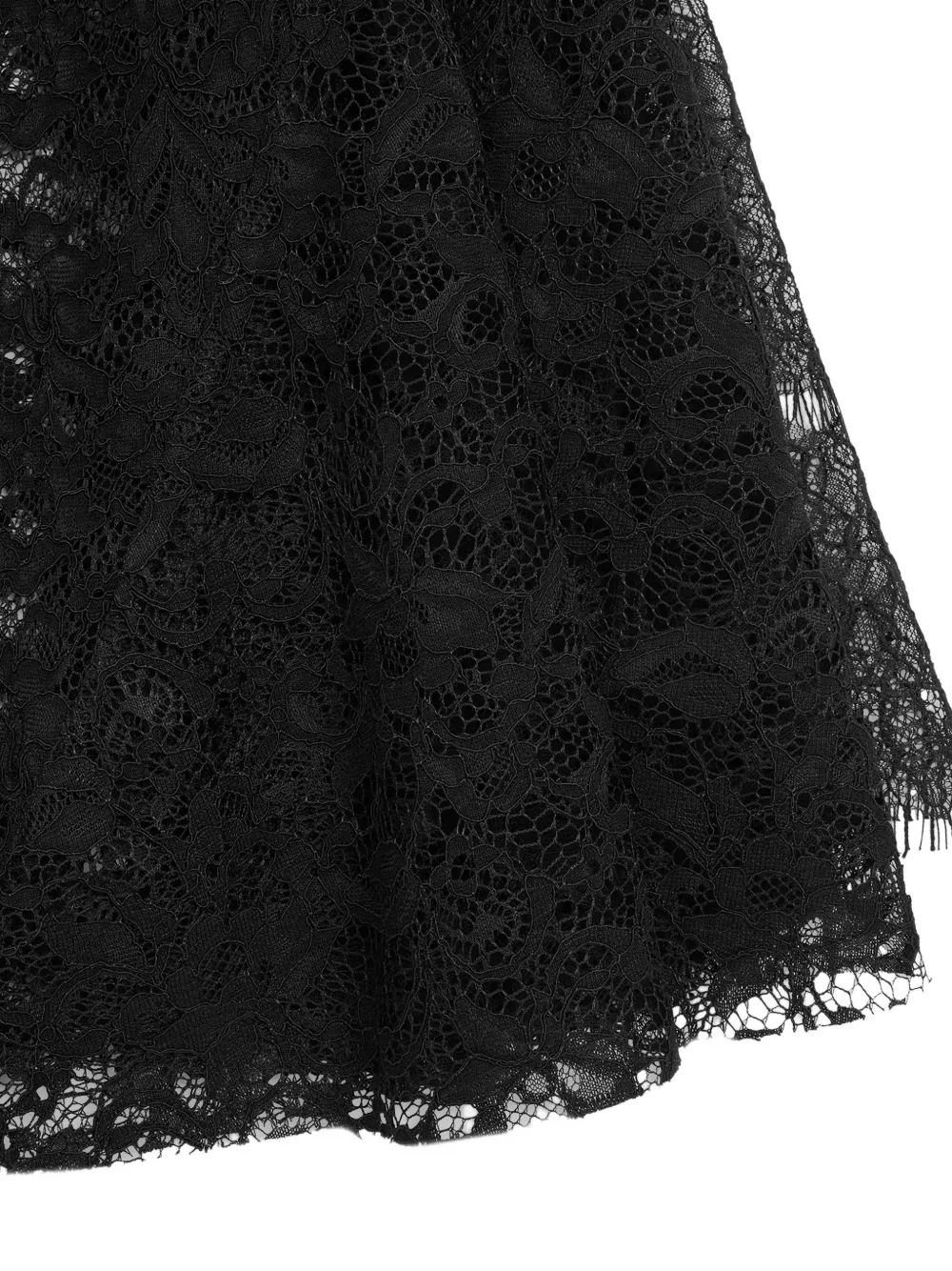 Vera Wang Tulia high-waisted floral-lace midi skirt Zwart