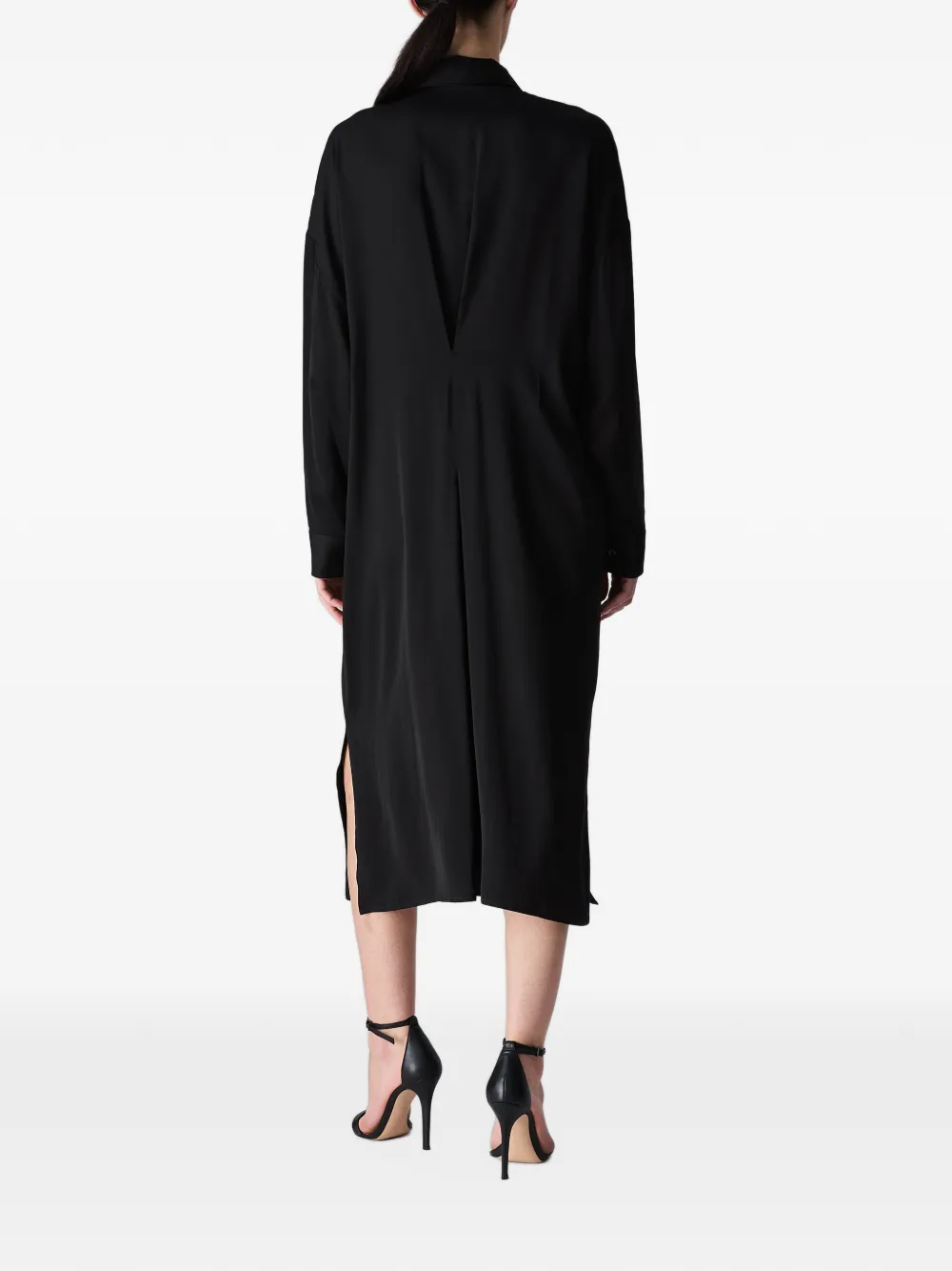 Vera Wang Mercer layered-effect midi dress Zwart