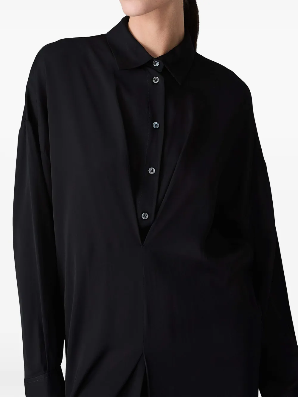 Vera Wang Mercer layered-effect midi dress Zwart