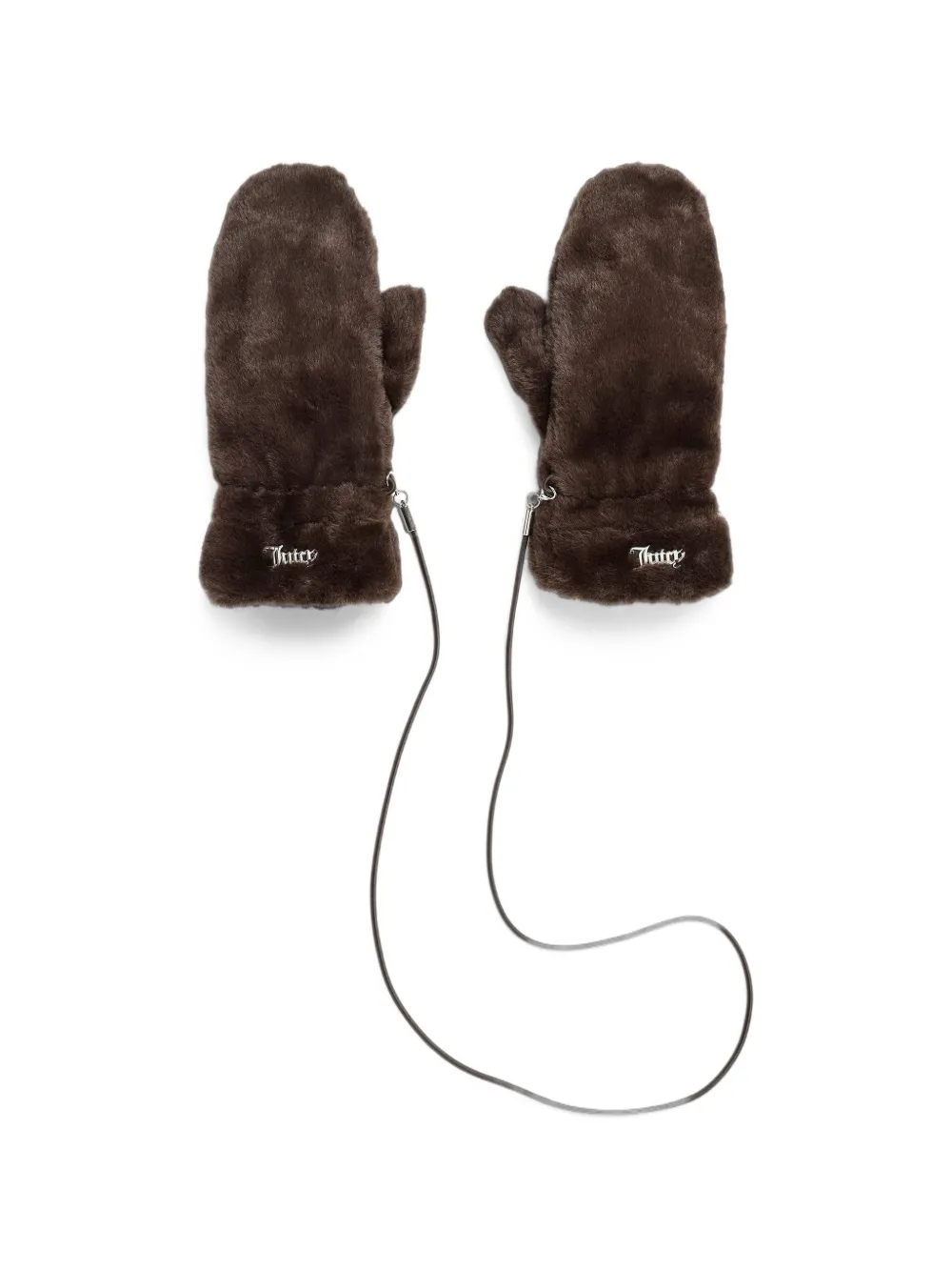Juicy Couture Java drawstring faux-fur mittens - Braun
