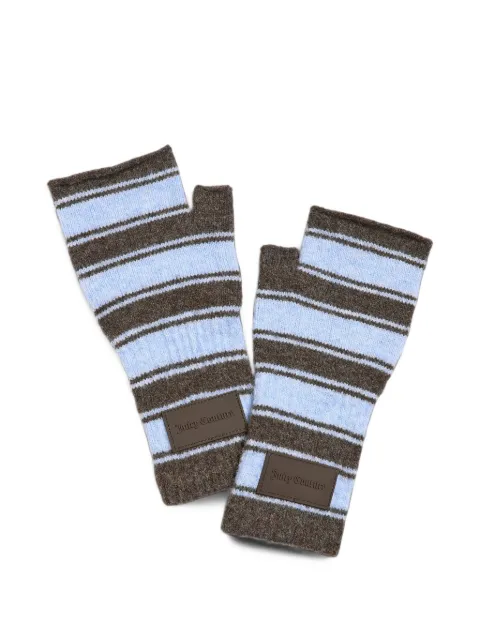 Juicy Couture Java striped fingerless gloves