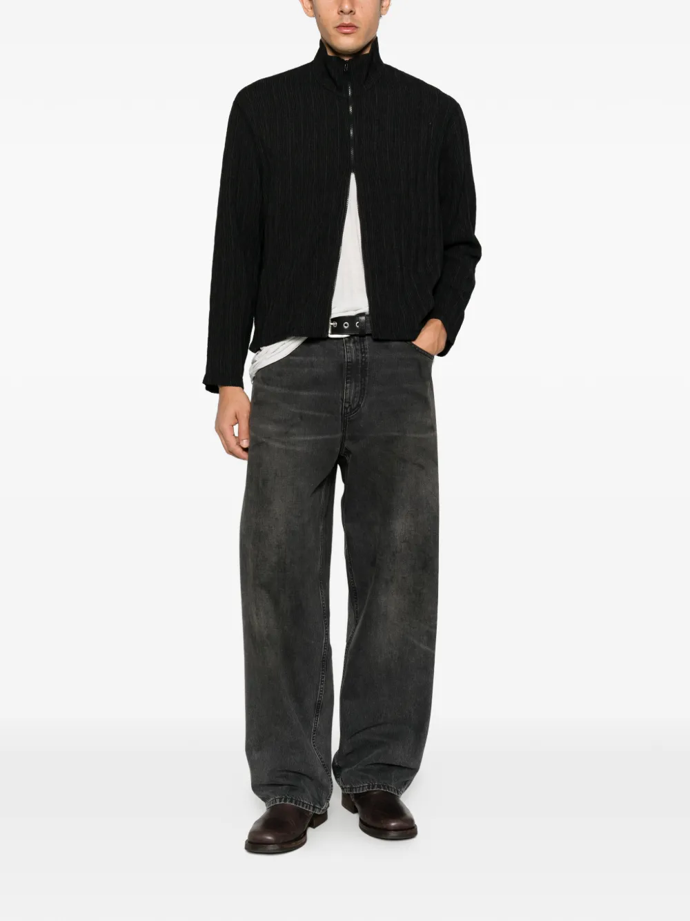 OUR LEGACY Schrunken zip-up jacket Zwart