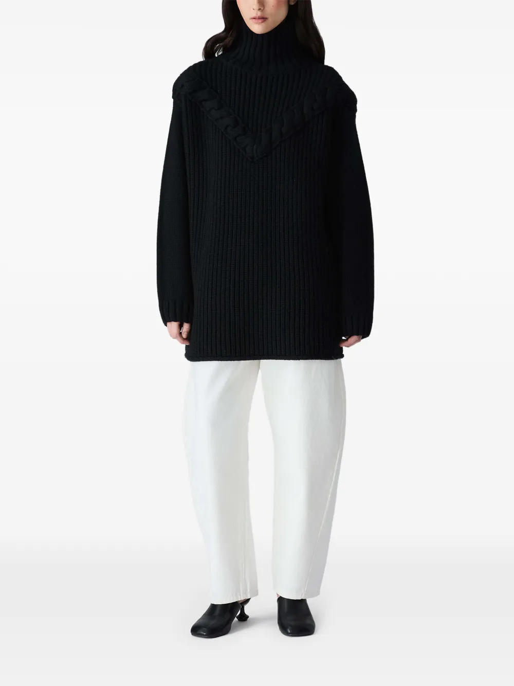 Vera Wang Pauline cable-knit wool sweater - Schwarz