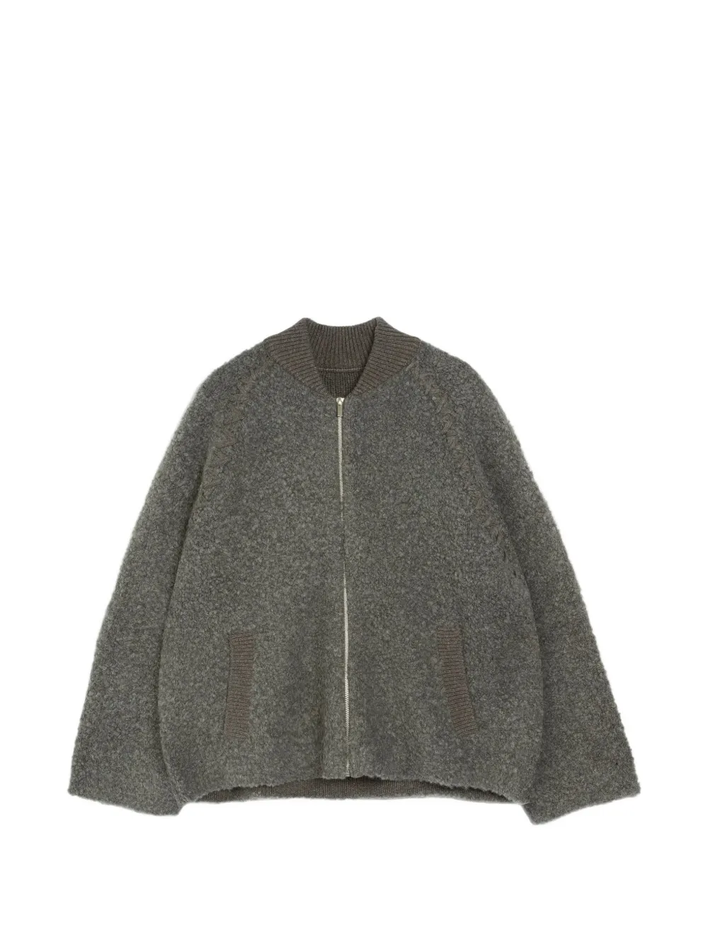 Vera Wang Viola Varsity bouclé jacket - Grigio
