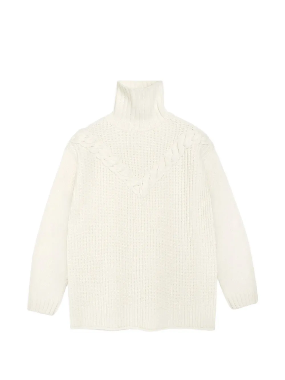 Vera Wang Pauline cable-knit funnel-neck sweater - Nude