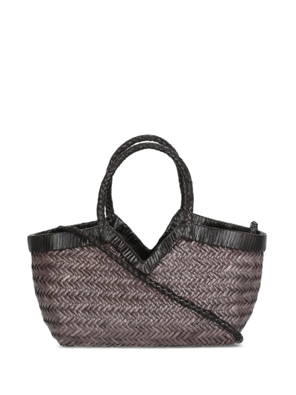 Bully Monet Two-tone Braided Leather Shoulder Bag In Brown