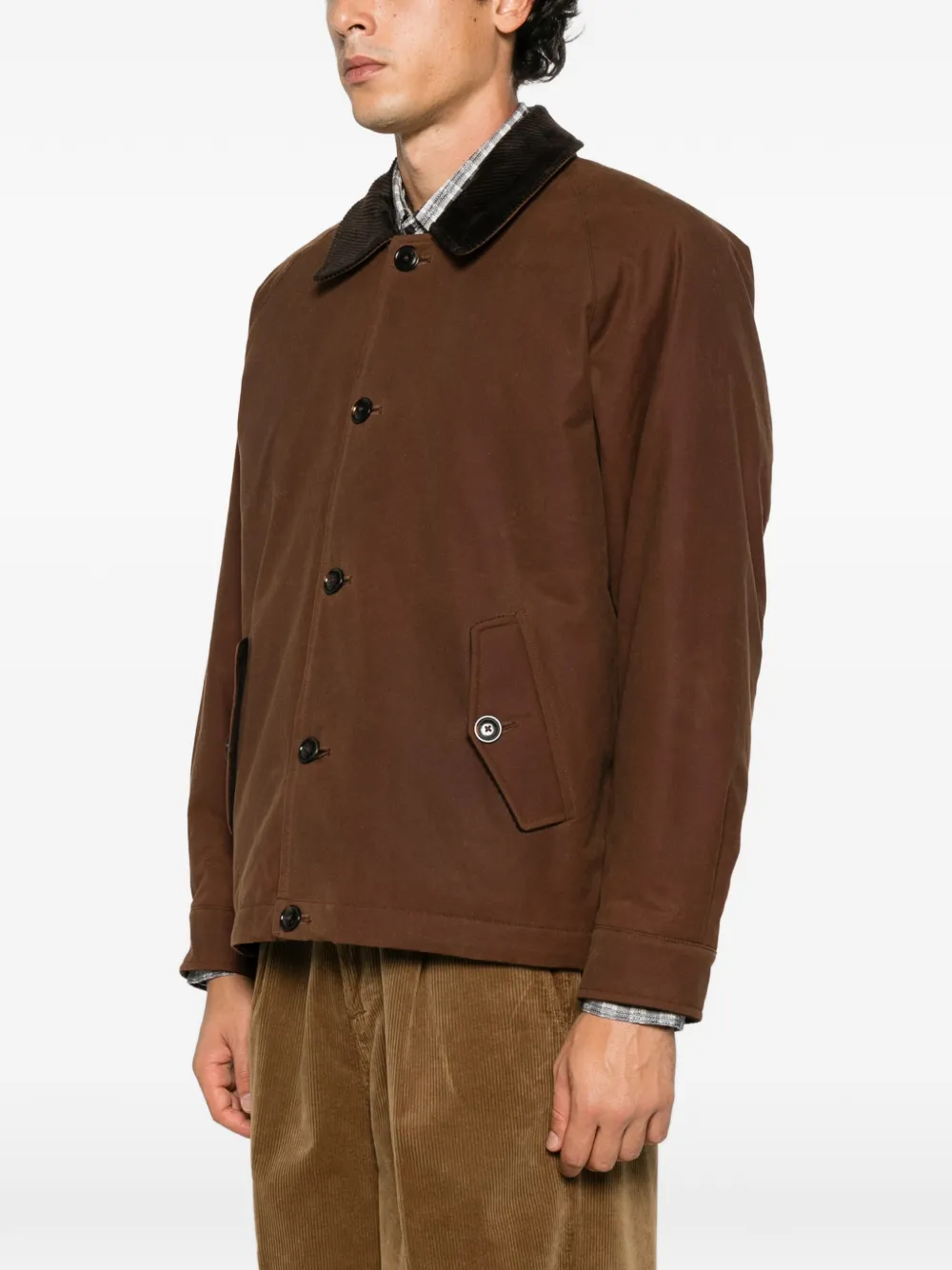 Baracuta corduroy-collar button-up jacket Bruin