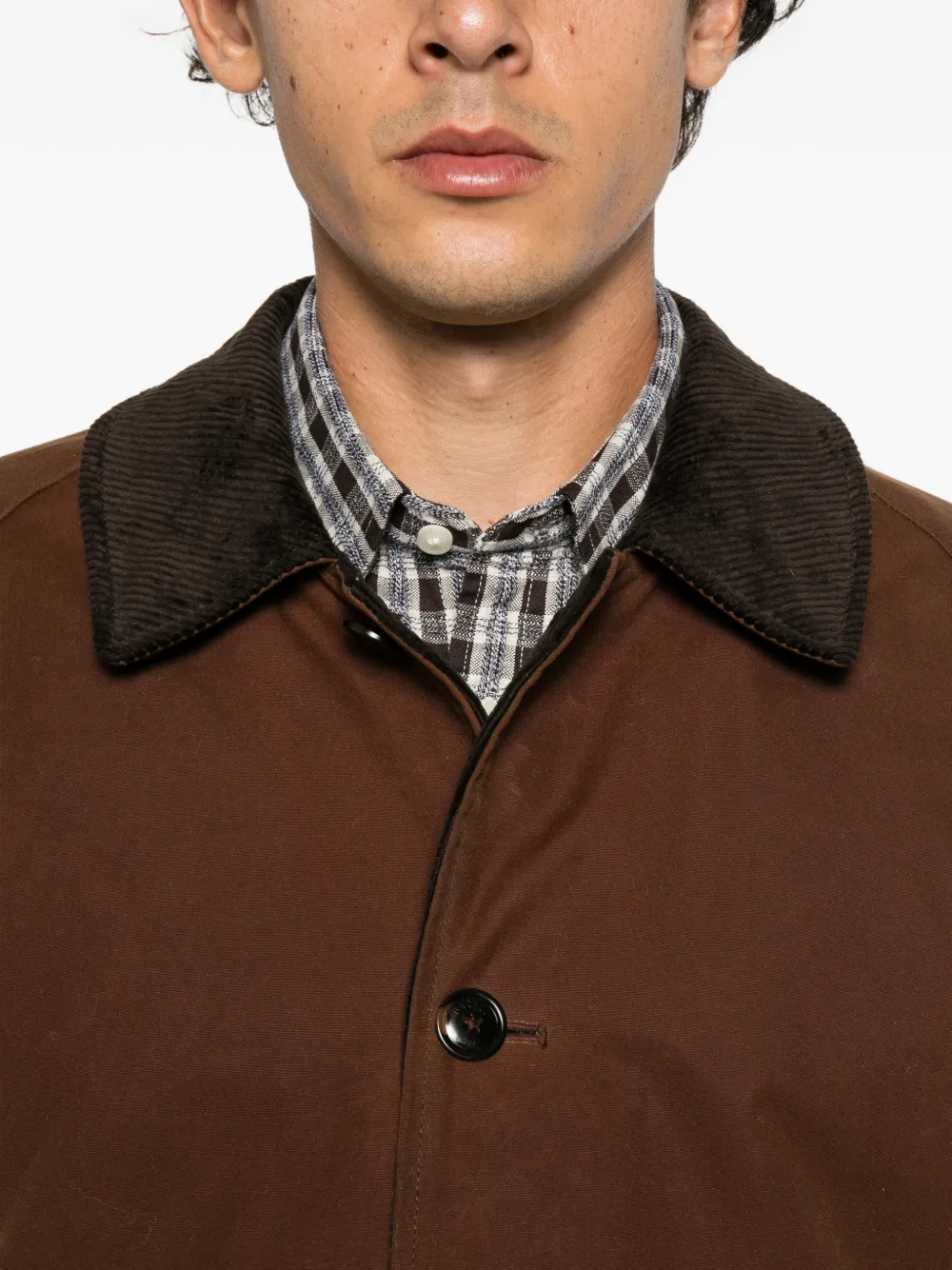 Baracuta corduroy-collar button-up jacket Bruin