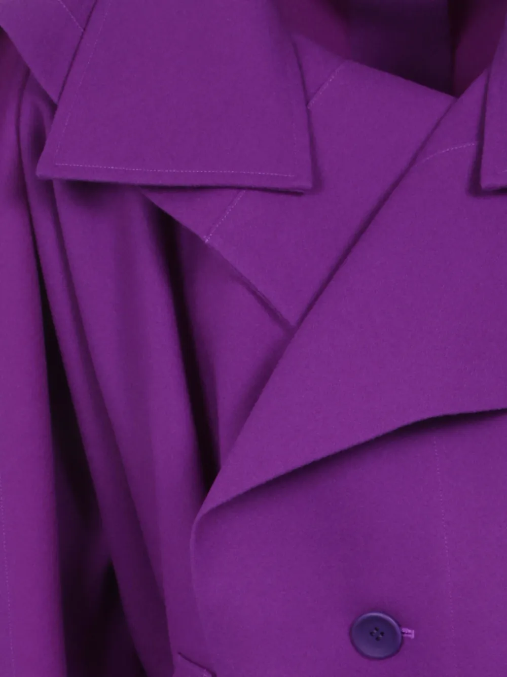 Issey Miyake belted oversized coat Paars