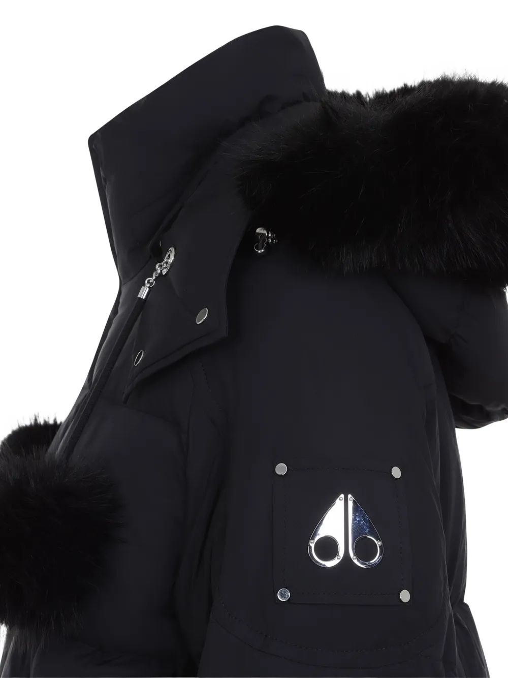 Moose Knuckles Everest fur-trim hooded puffer jacket Zwart