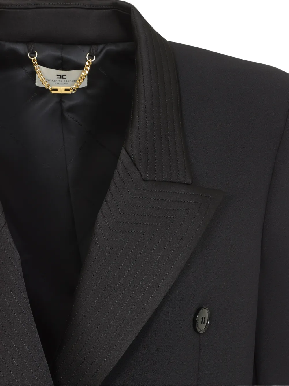 Elisabetta Franchi jacket in double-layer crêpe-and-satin fabrics Zwart