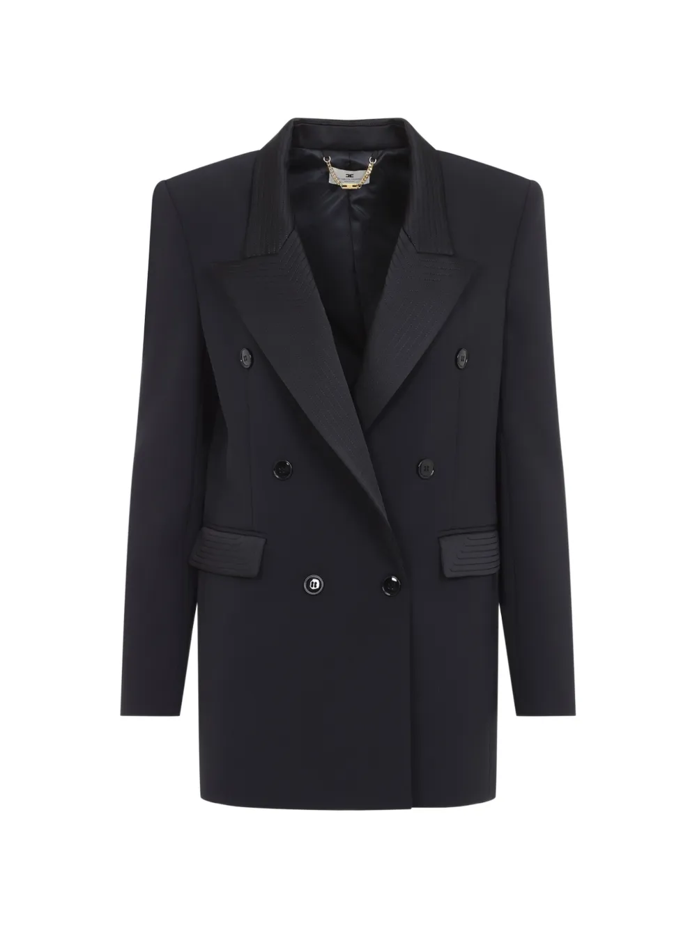 Elisabetta Franchi jacket in double-layer crêpe-and-satin fabrics Zwart