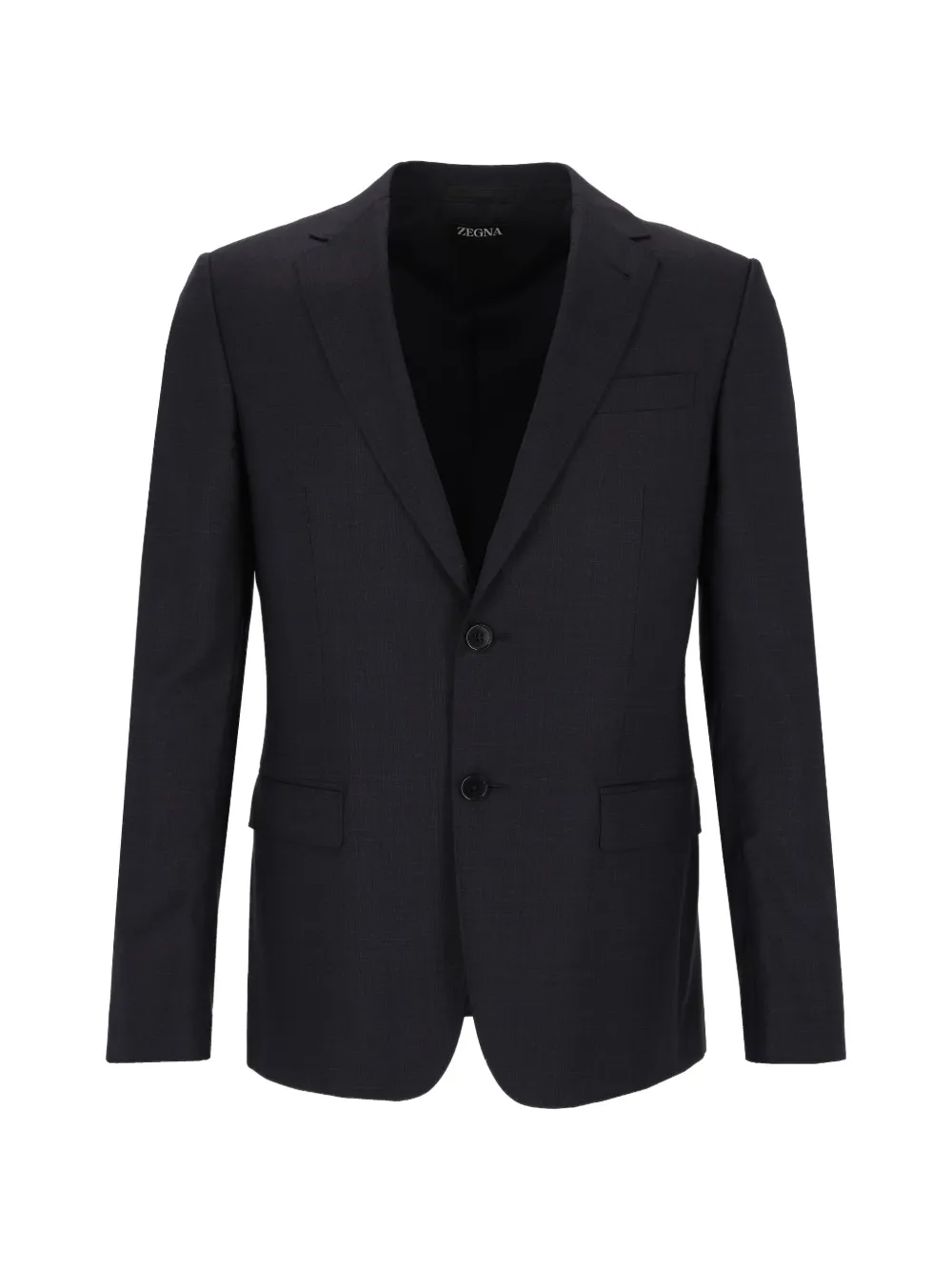 Zegna Single-breasted Wool Suit In Black