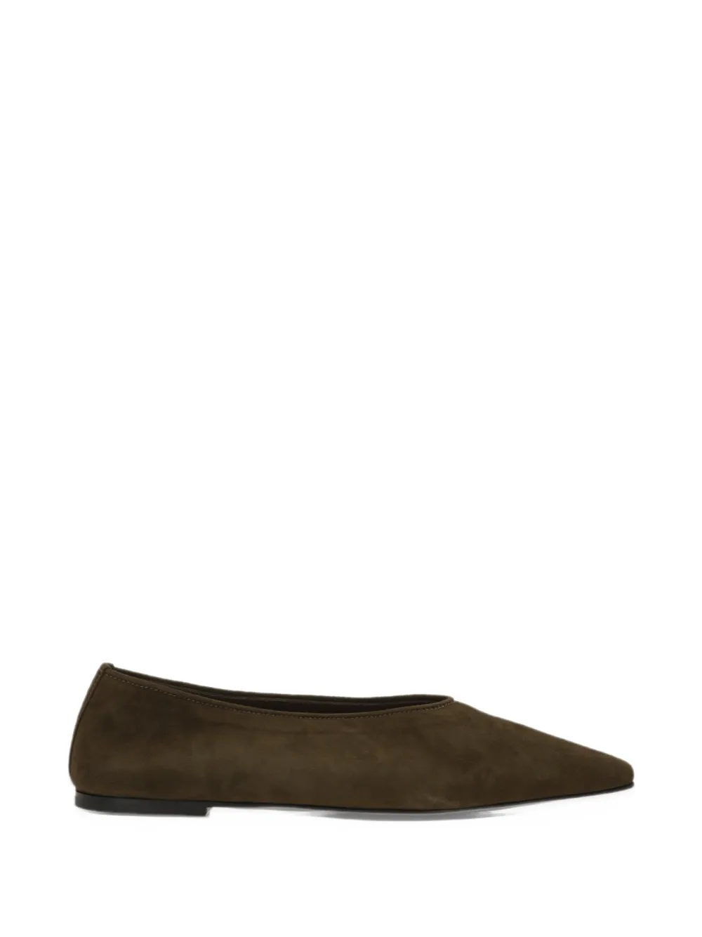Dear Frances pointed-toe suede ballet flats - Verde
