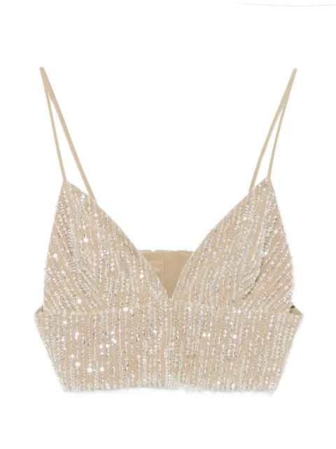 AMI Paris sequin-embellished cropped top