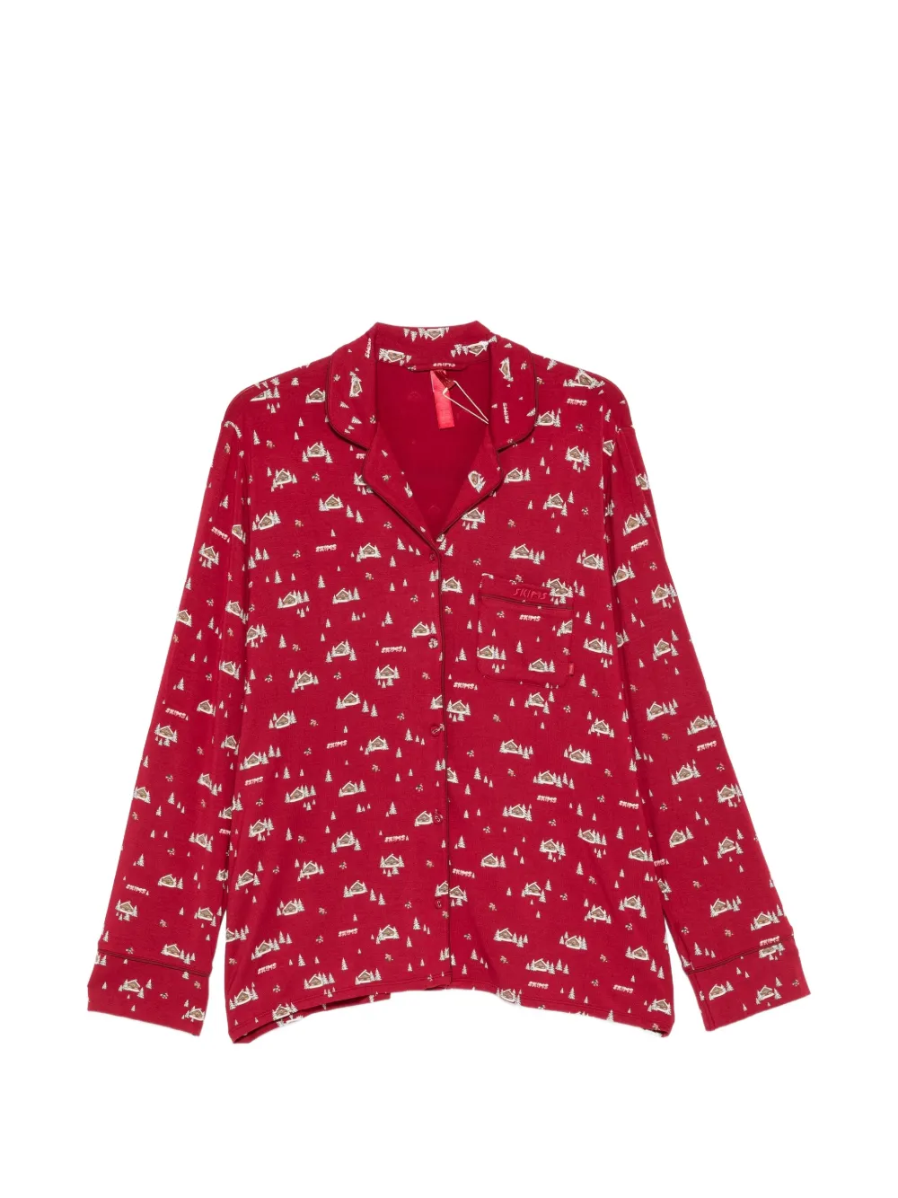 Skims graphic-print button-up pajamas - Rot