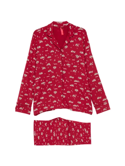 Skims graphic-print button-up pajamas