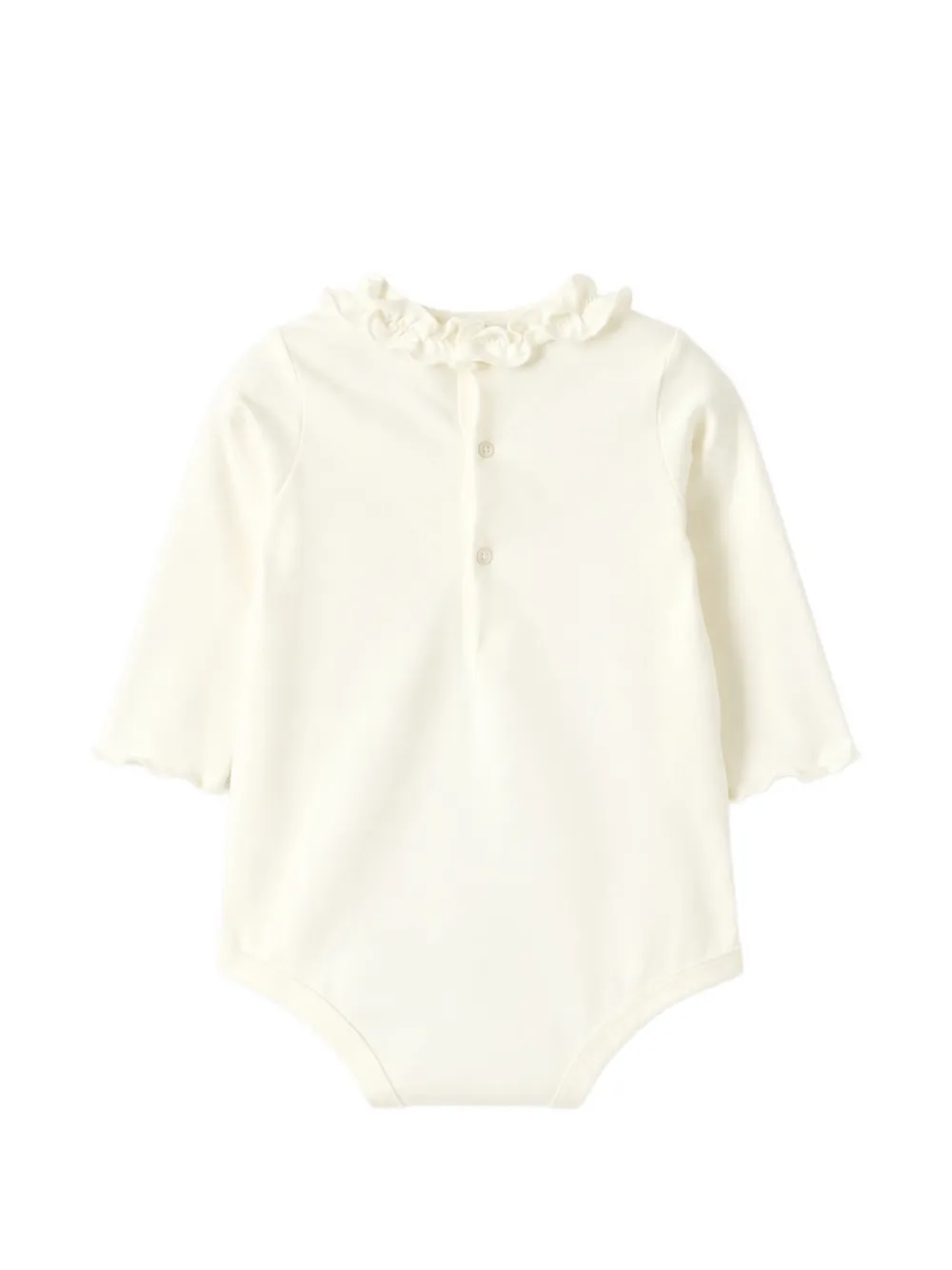 Il Gufo ruffled long-sleeve bodysuit Beige