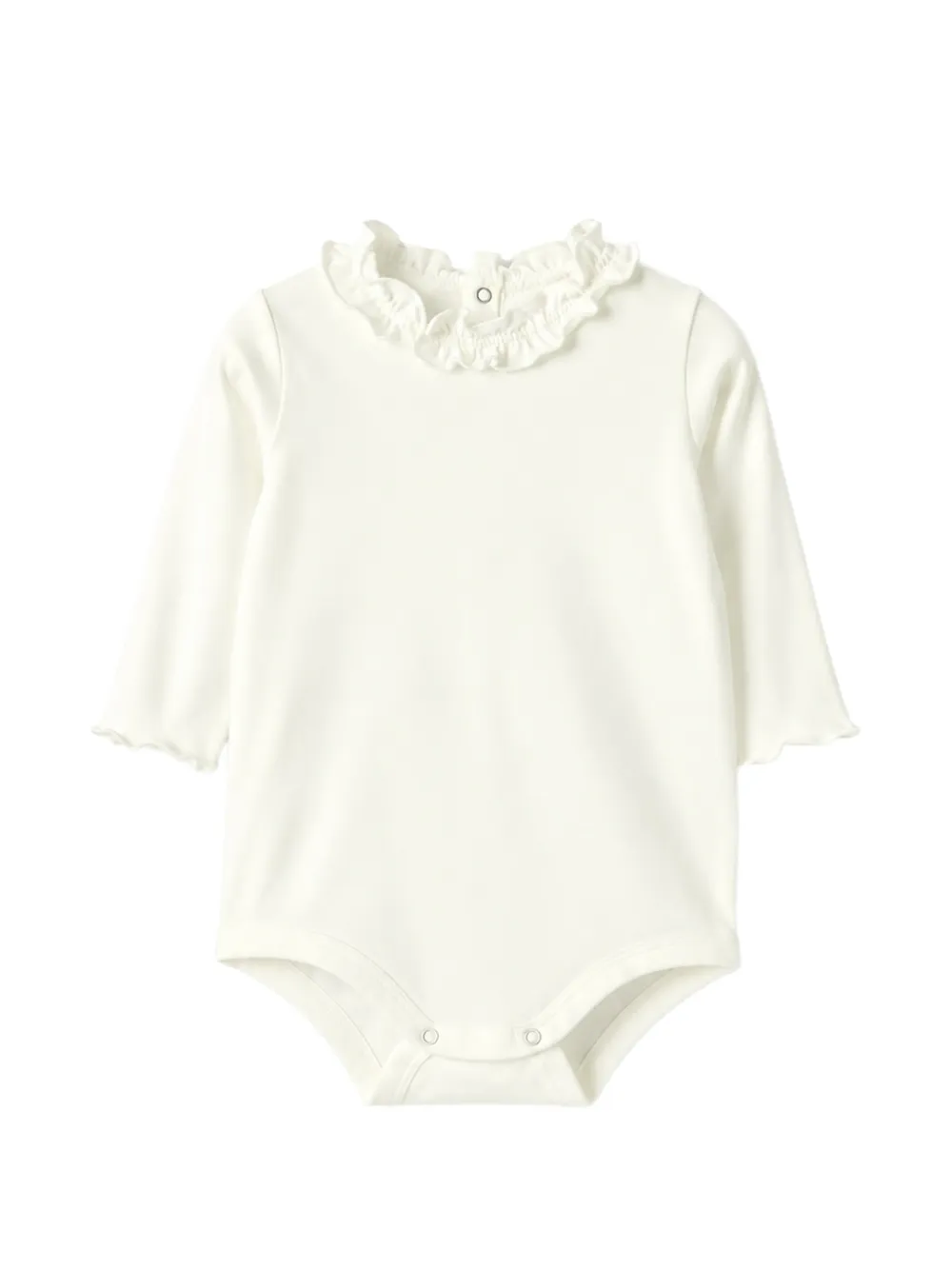 Il Gufo Romper met ruches en lange mouwen Beige
