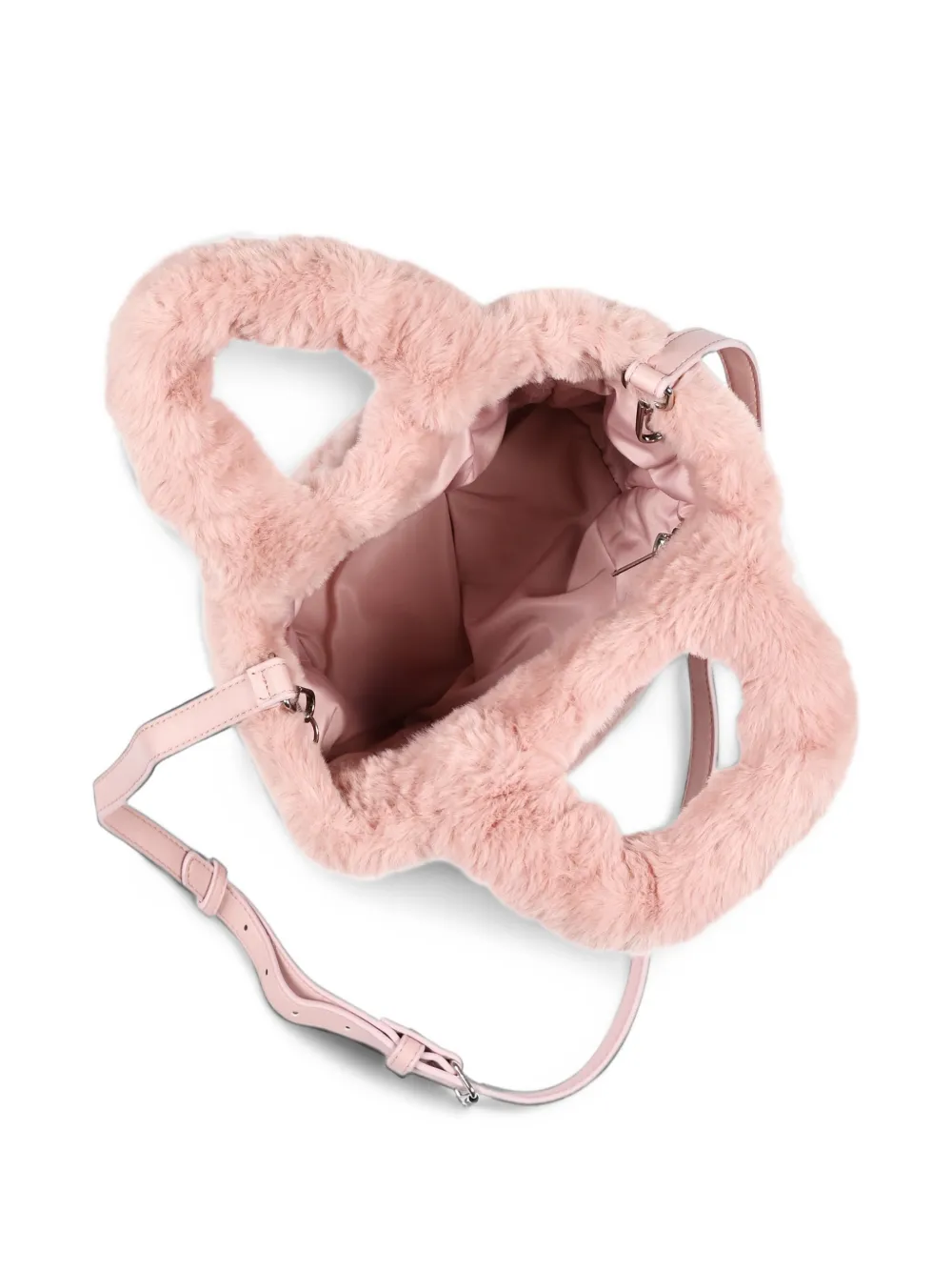 MC2 Saint Barth mini Vanity faux-fur logo-embroidered tote bag Roze