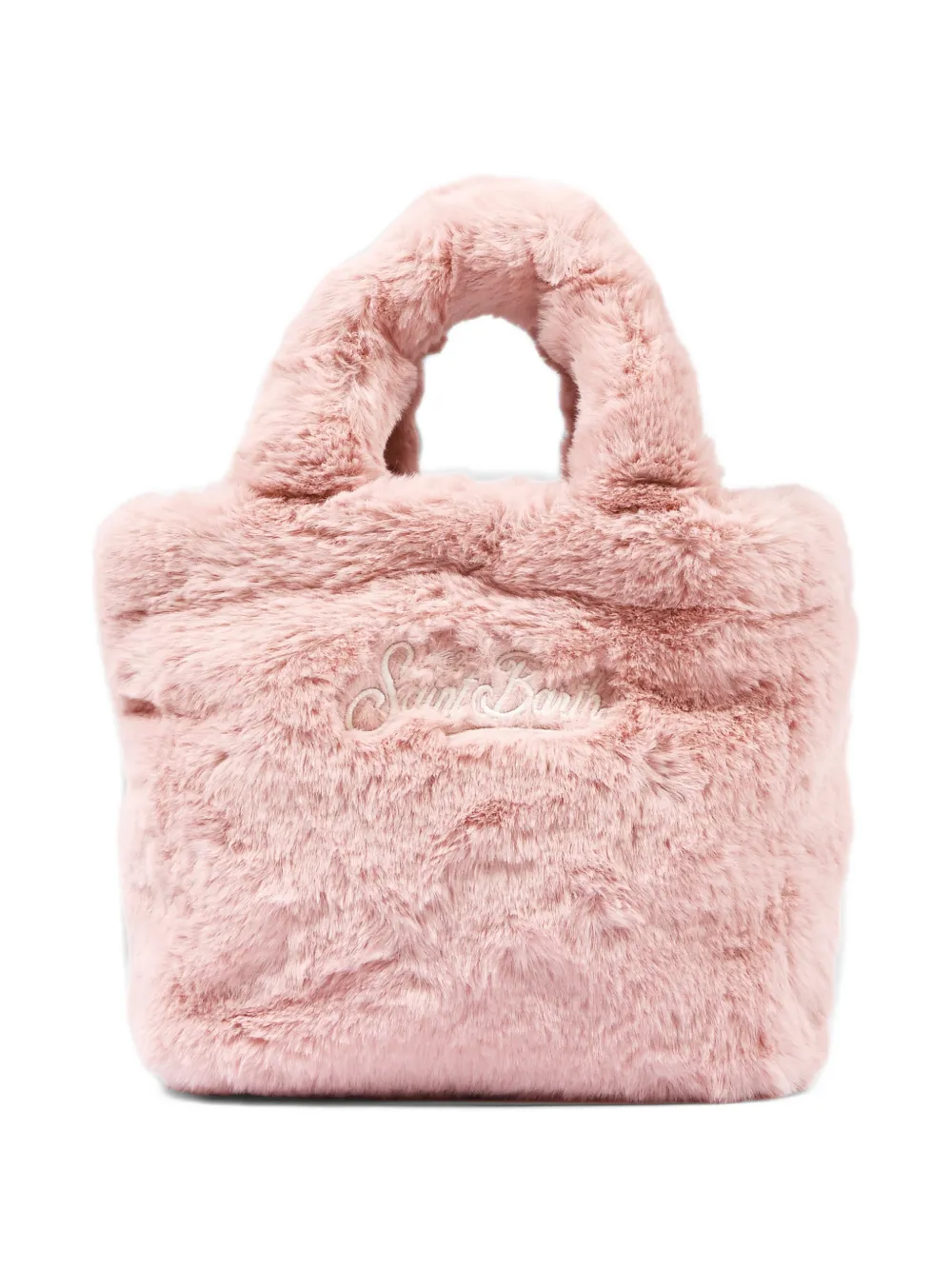 MC2 Saint Barth mini Vanity faux-fur logo-embroidered tote bag Roze