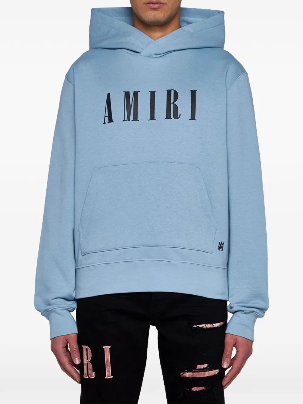 AMIRI logo-print hoodie Blauw