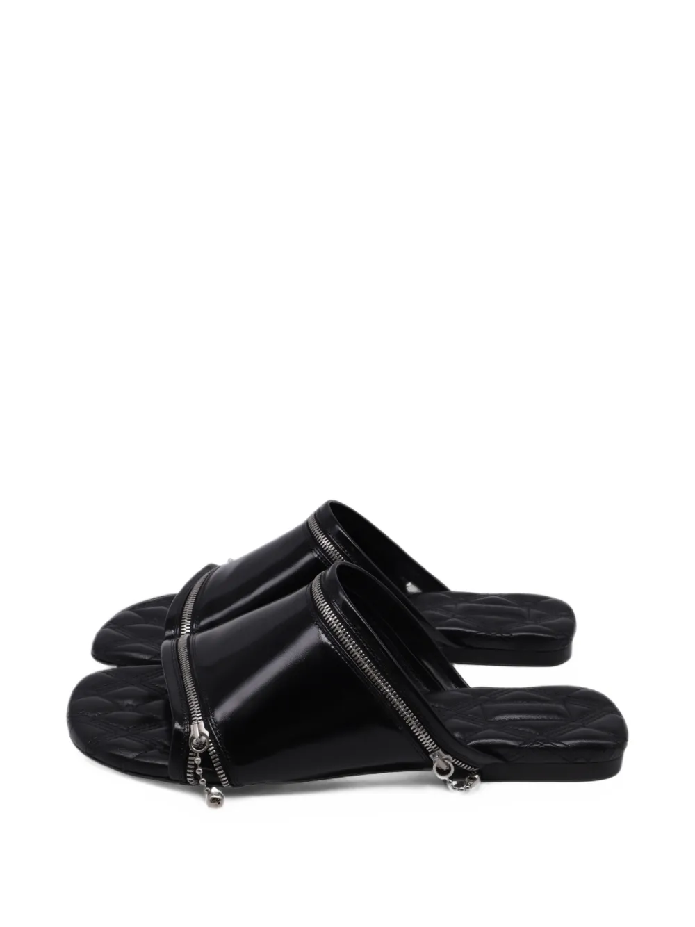 Burberry Pre-Owned decorative-zip sandals - Schwarz