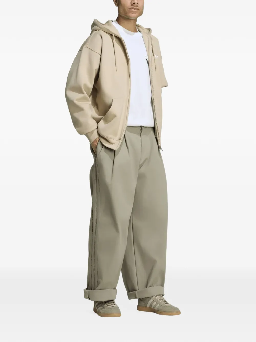 adidas triple pleated pants Groen