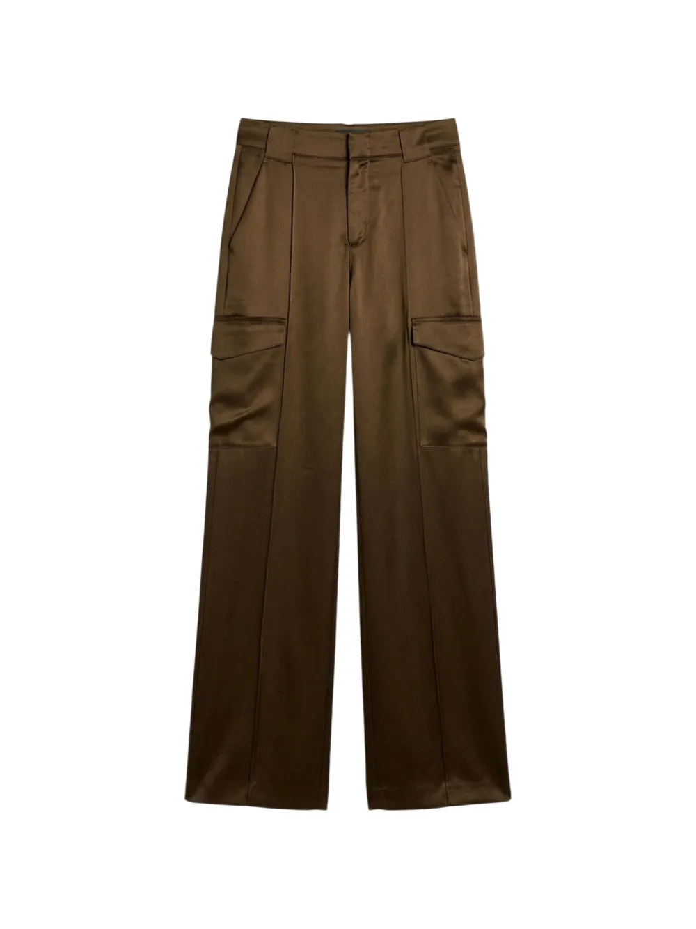 Vince satin-finish trousers Groen