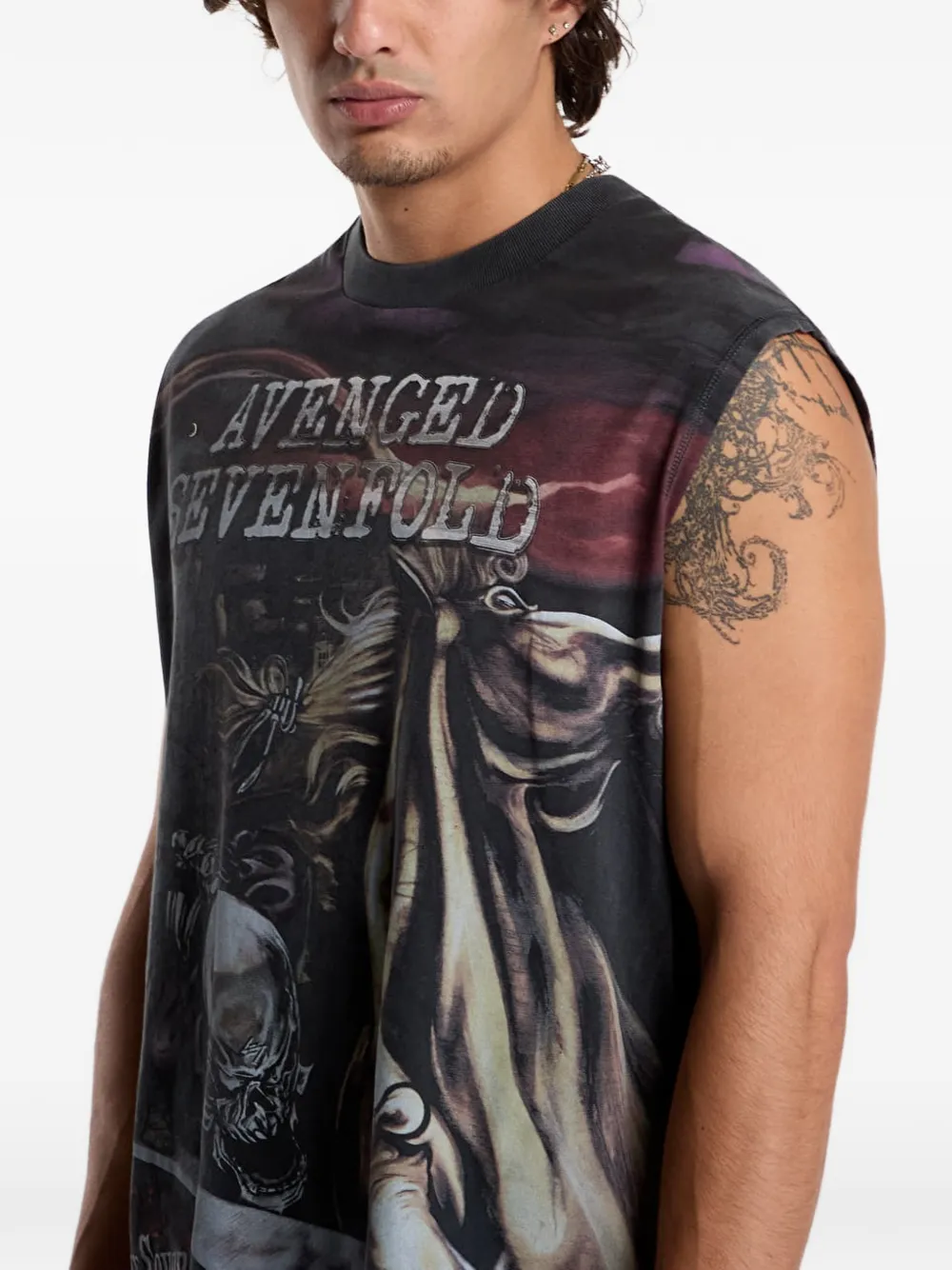 REPRESENT 247 x Avenged Sevenfold City Of Evil graphic-print tank top Zwart
