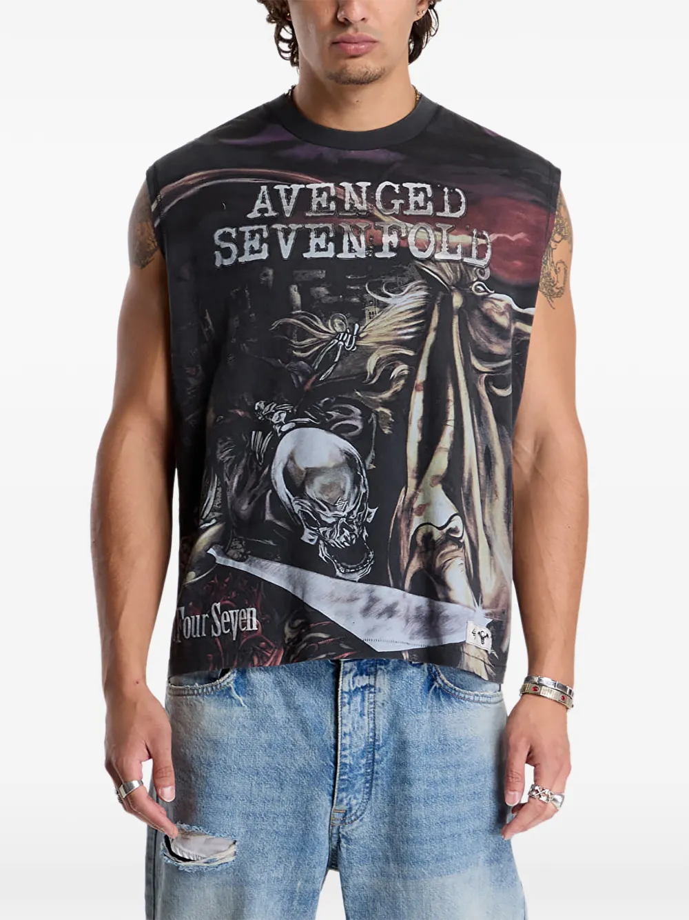 REPRESENT 247 x Avenged Sevenfold City Of Evil graphic-print tank top Zwart