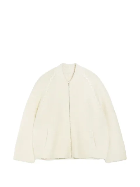 Vera Wang bouclé Viola varsity jacket