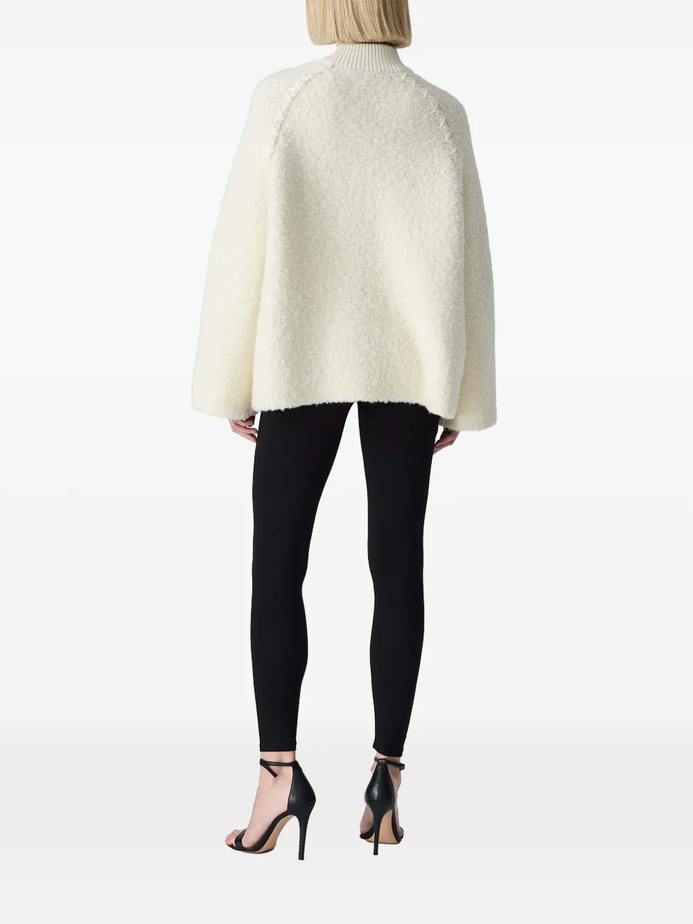 Vera Wang bouclé Viola varsity jacket Beige