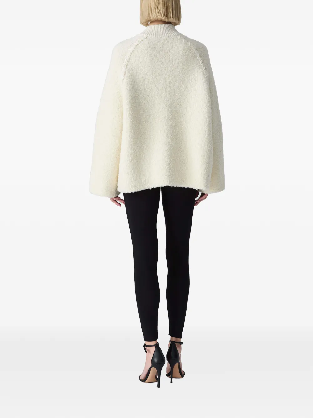 Vera Wang bouclé Viola varsity jacket Beige