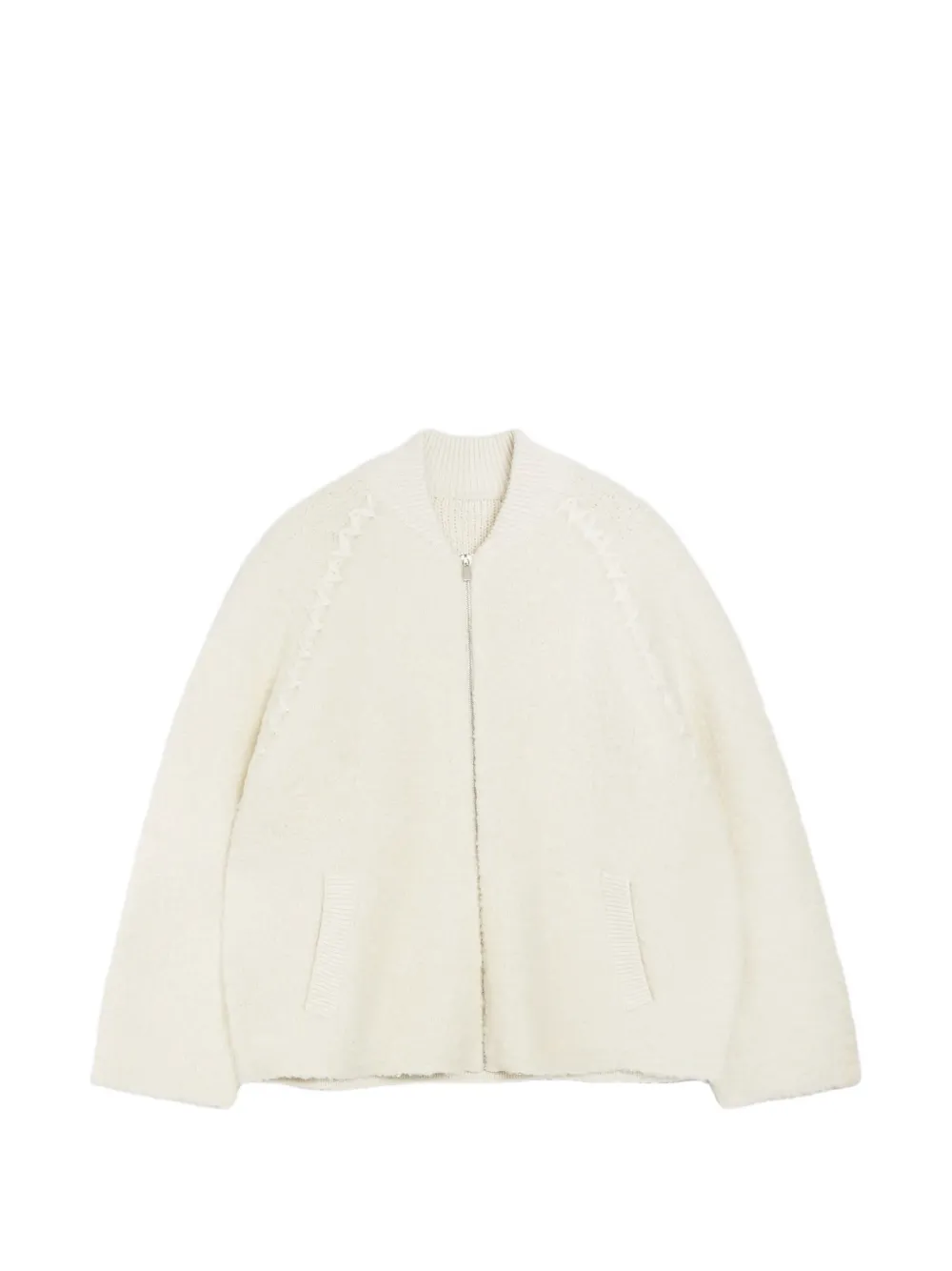 Vera Wang bouclé Viola varsity jacket Beige