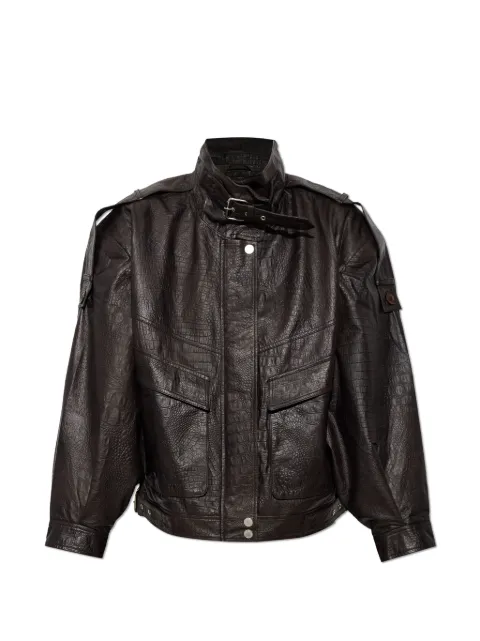 Gestuz GZtori croc-effect leather jacket
