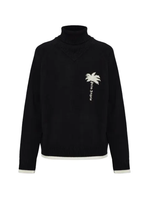 Palm Angels embroidered-logo turtleneck sweater