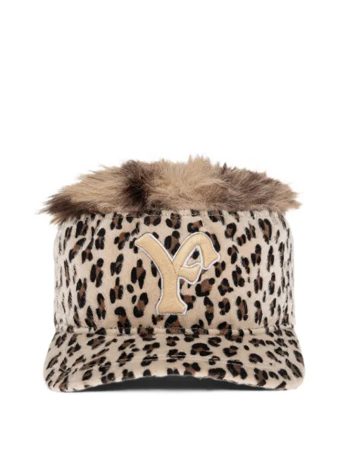 PDF leopard-print faux-fur cap