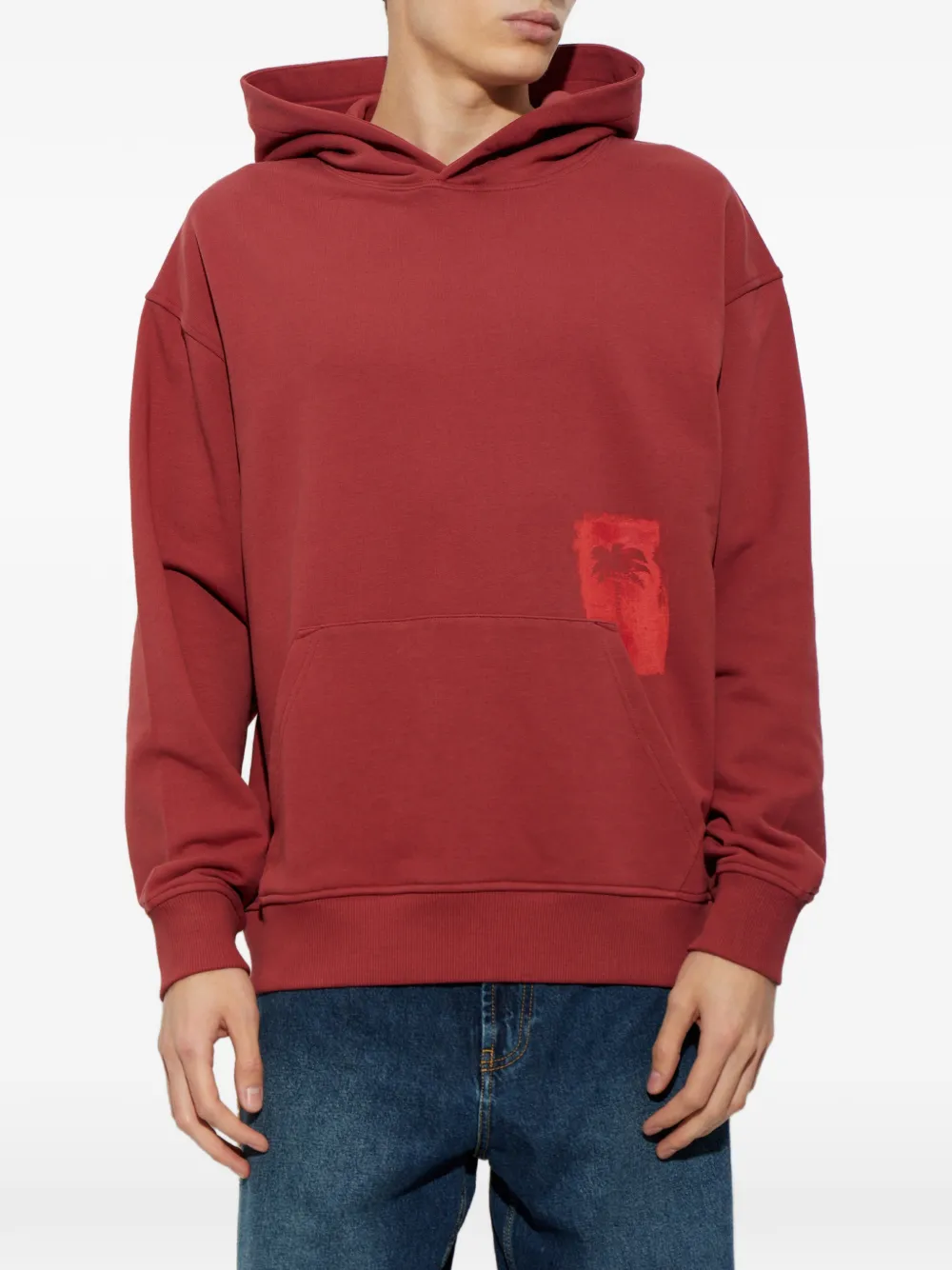 Palm Angels palm-print hoodie Rood