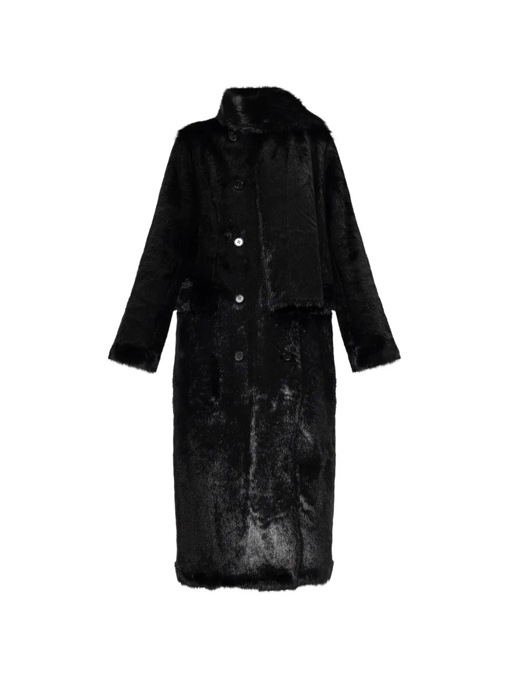 STAND STUDIO Palmer faux-fur coat Zwart